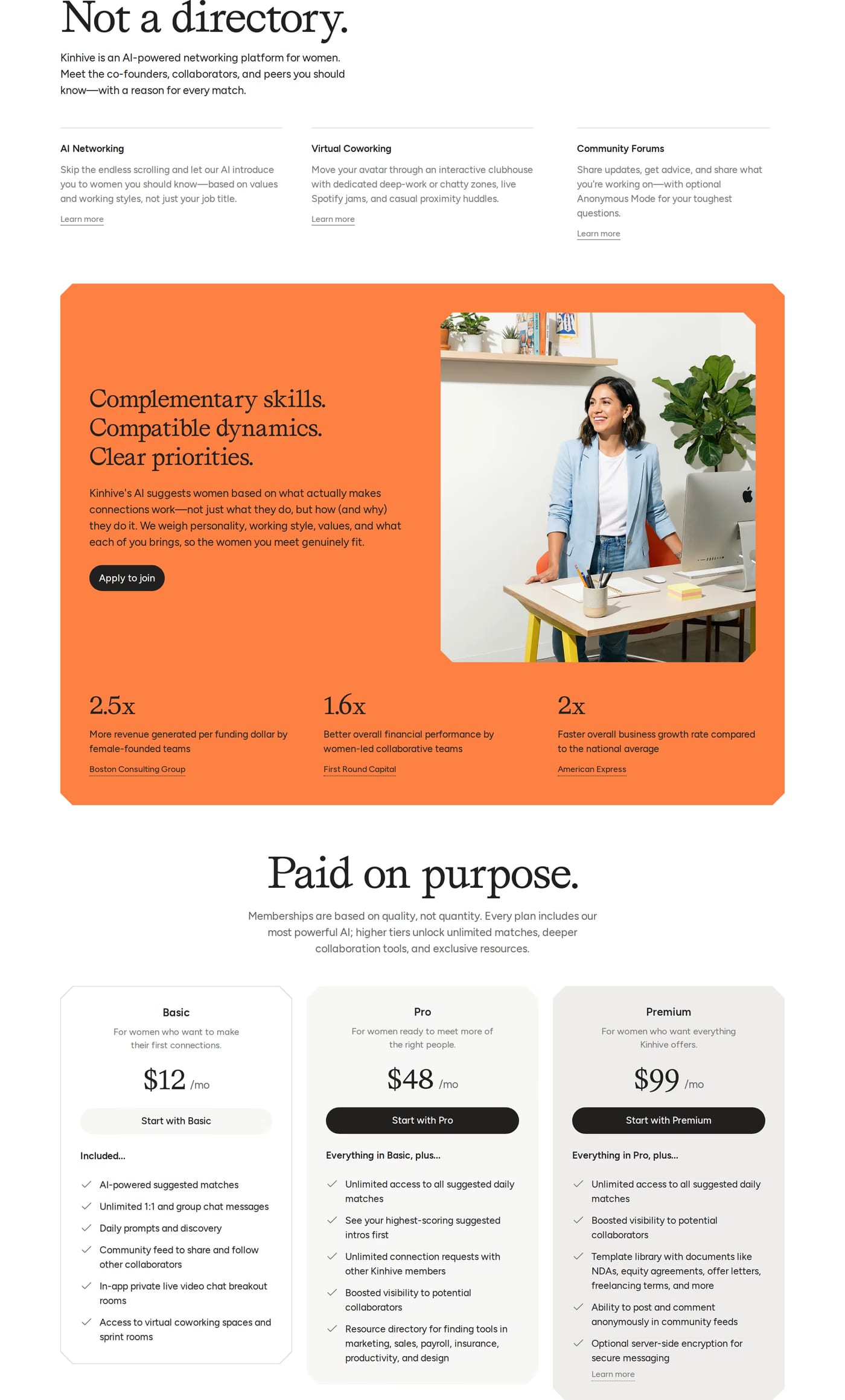 Kinhive Features section