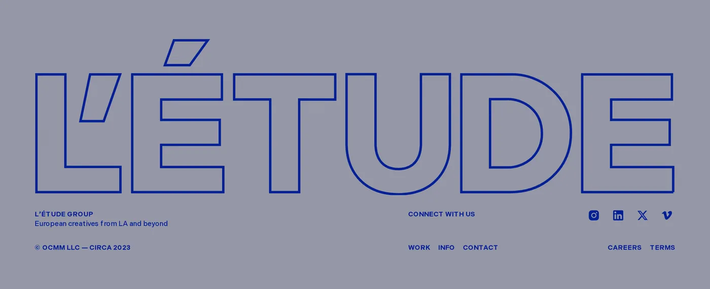 L'Étude — screenshot of the footer section
