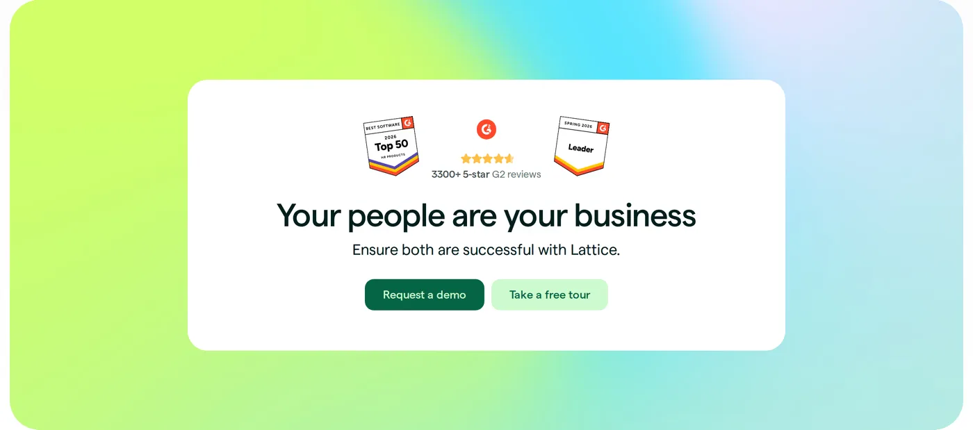 Lattice — screenshot of the call to action section