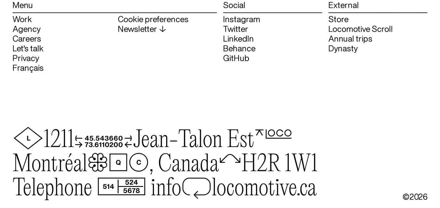 Locomotive® — screenshot of the footer section