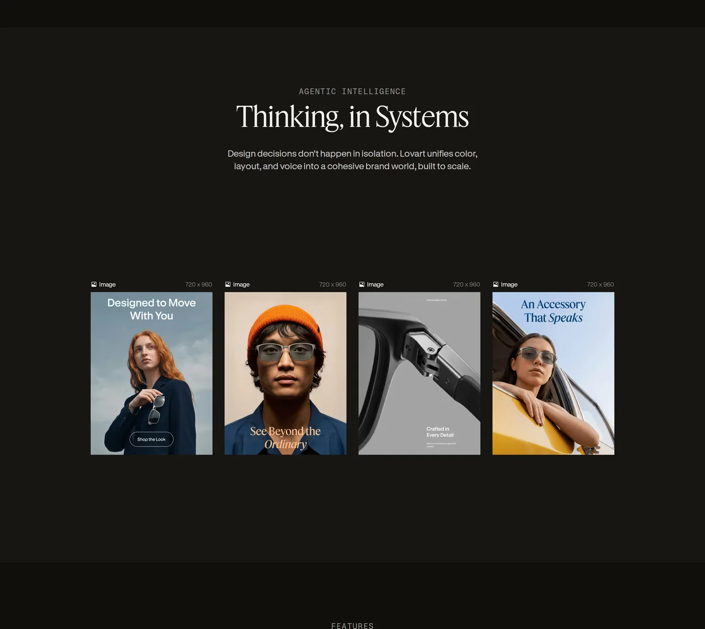 Lovart — screenshot of the portfolio section