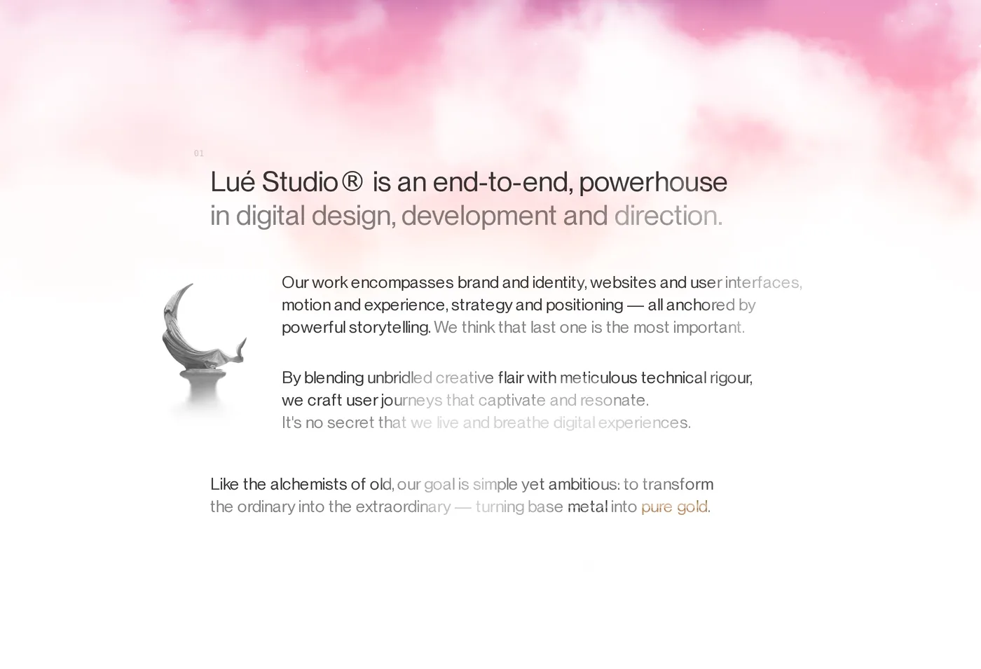 Lué Studio® — screenshot of the hero section
