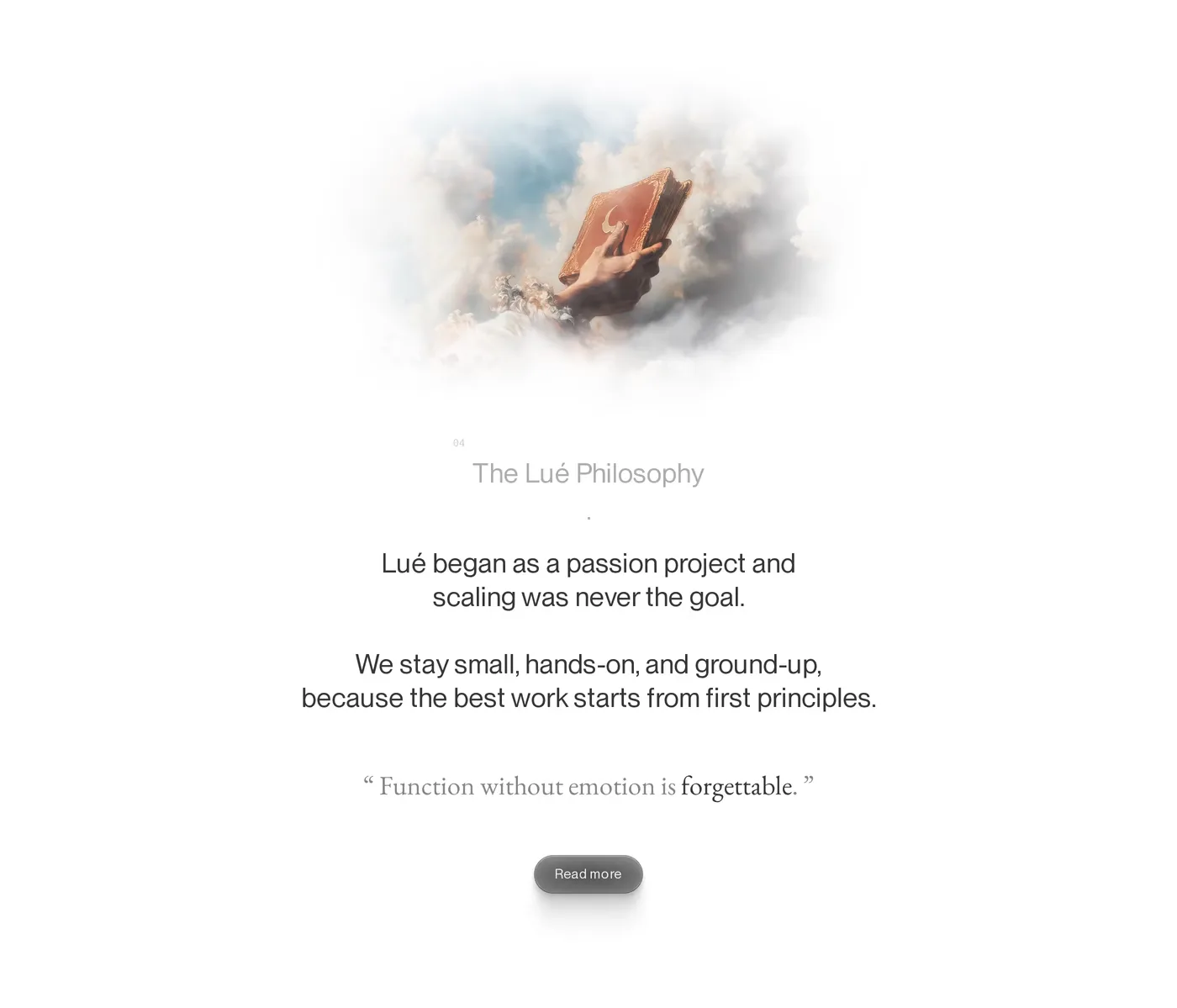 Lué Studio® — screenshot of the about section