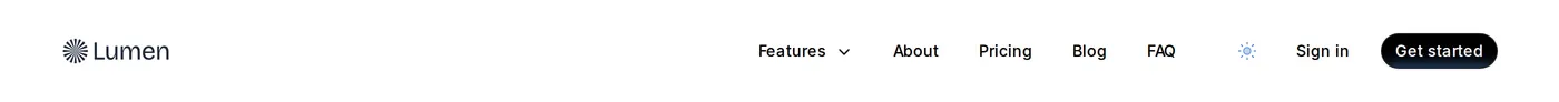 Lumen — screenshot of the navigation section