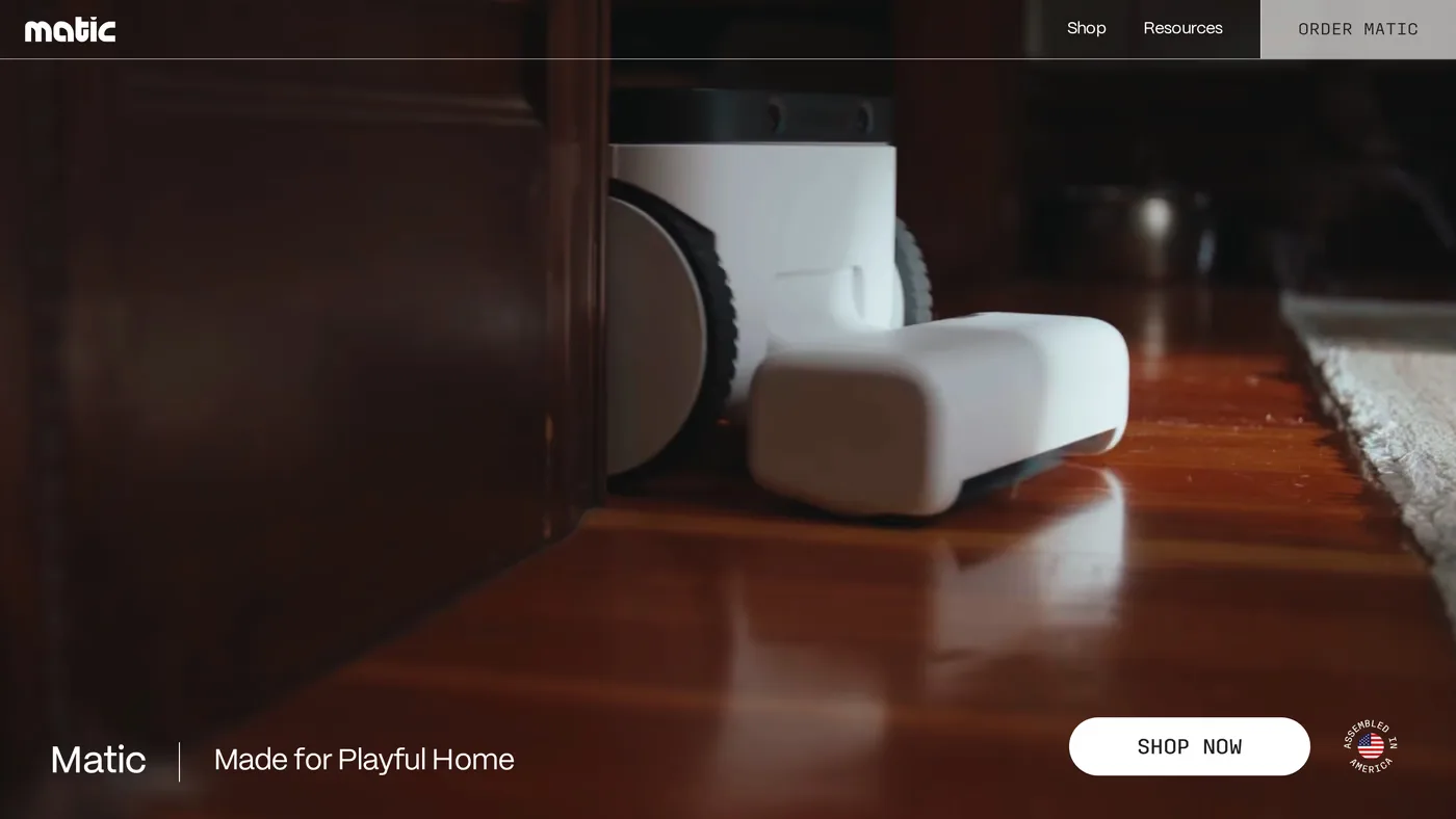 Matic — screenshot of the hero section