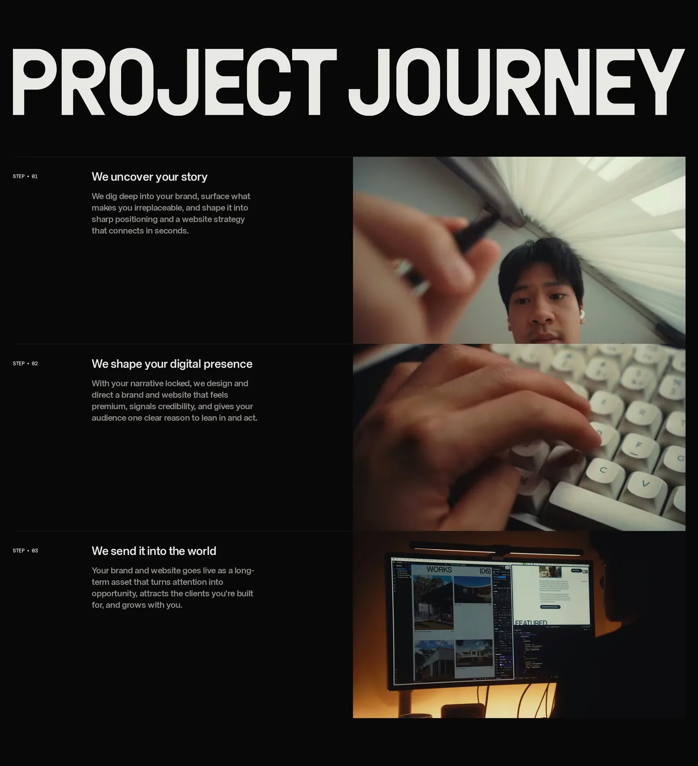 MONOLOG — screenshot of the how it works section