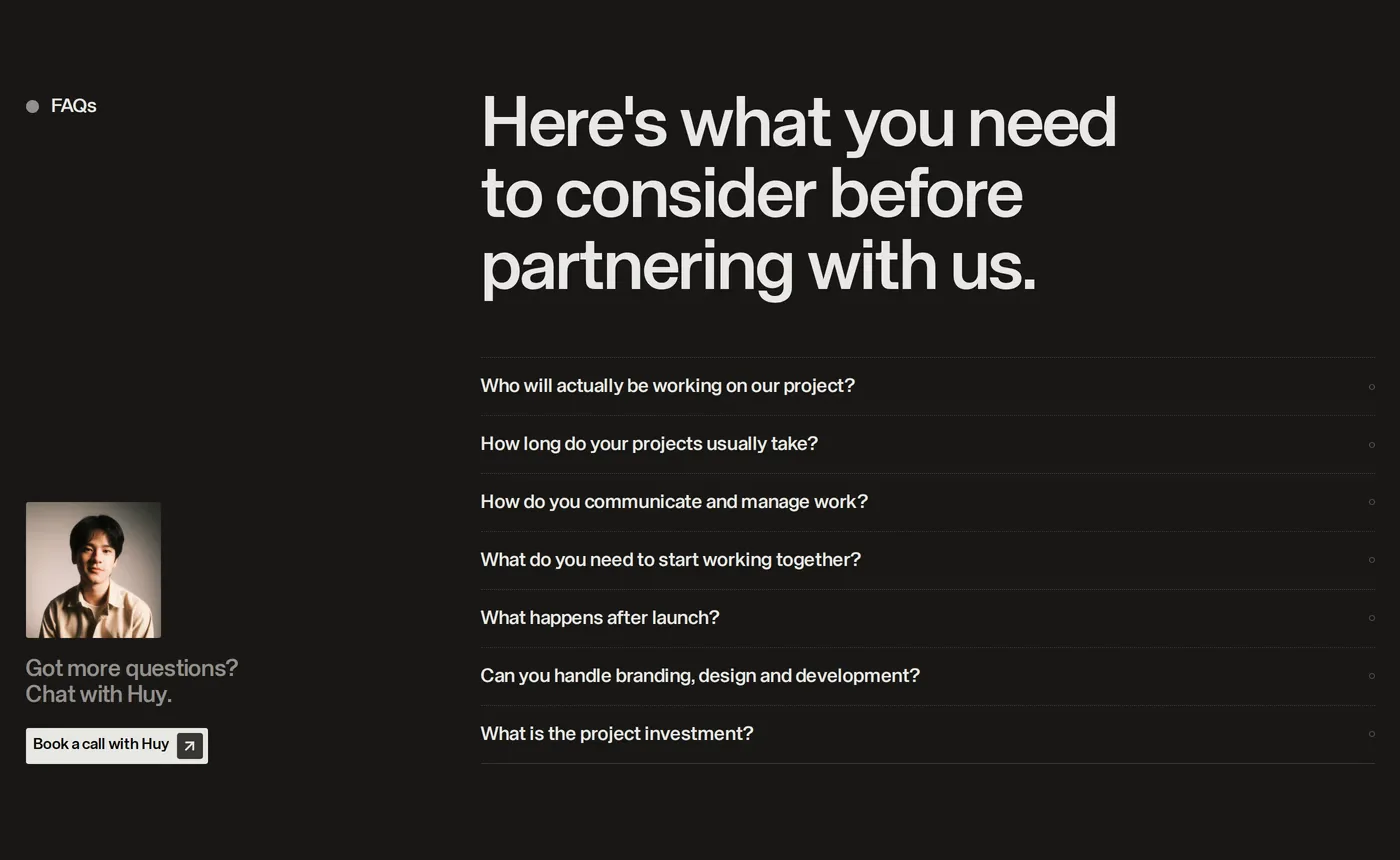 MONOLOG — screenshot of the faq section