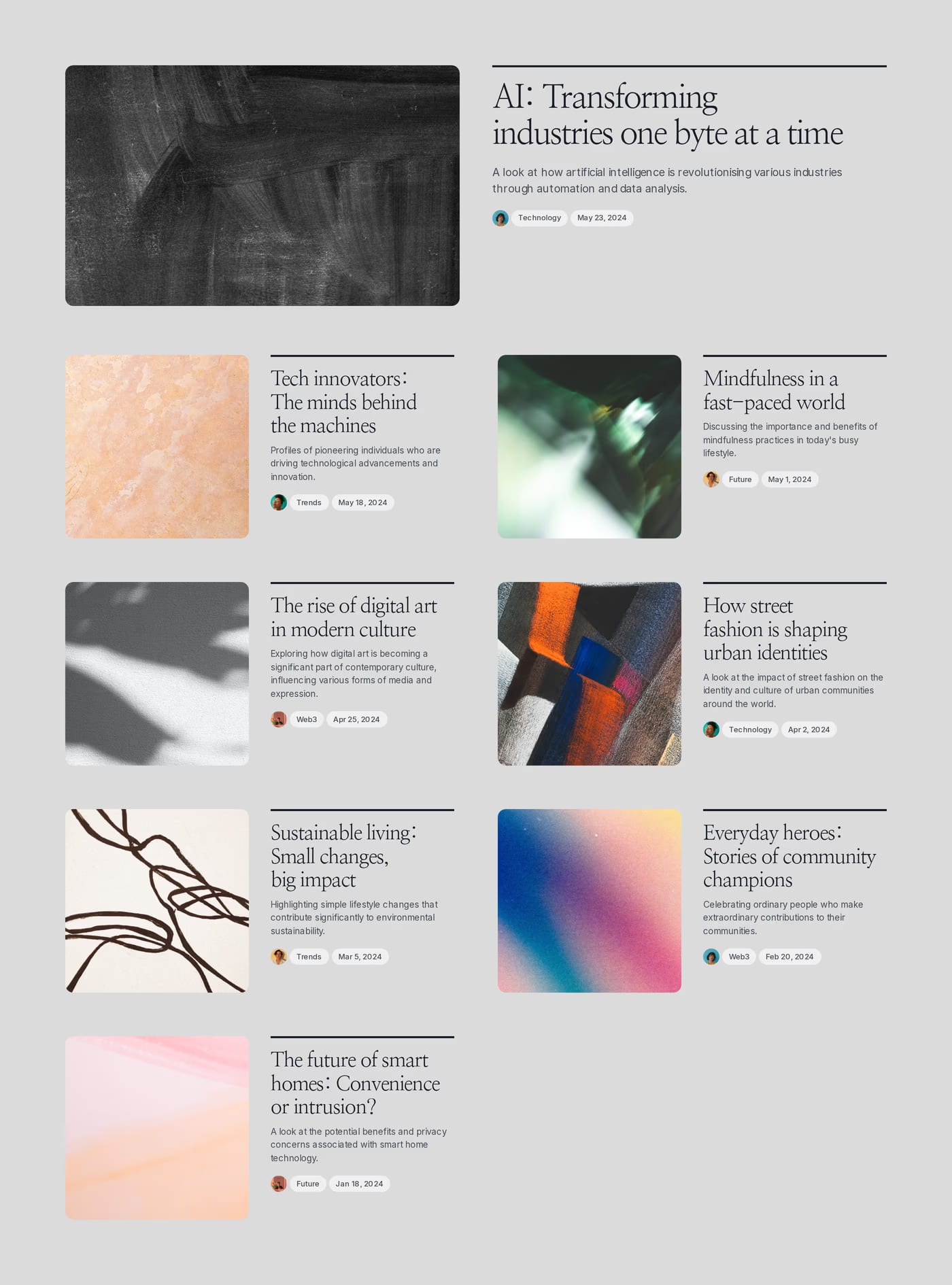 Narrate Blog section