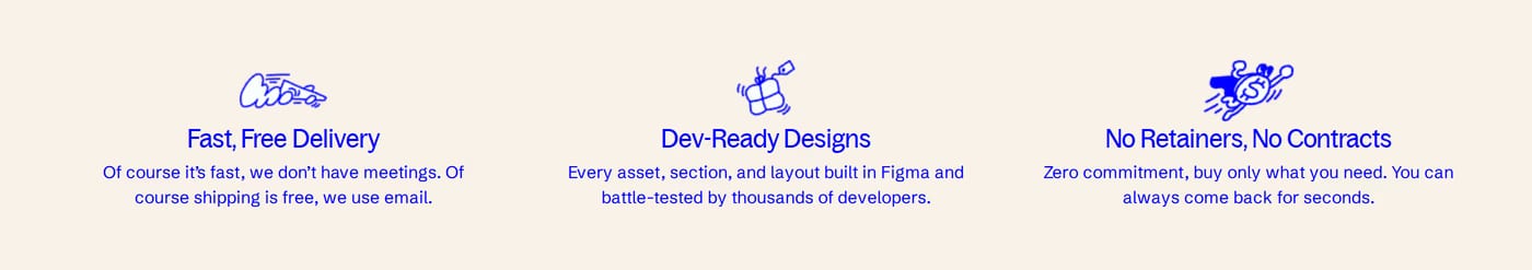 Oddit — screenshot of the features section