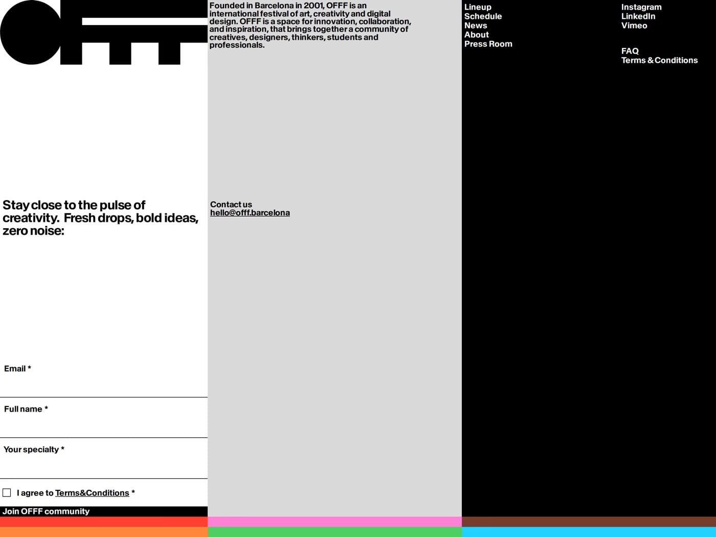 OFFF 2025 — screenshot of the footer section