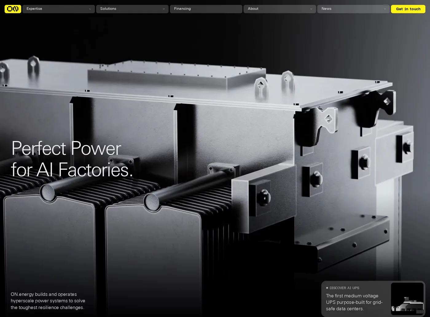 ON.energy — screenshot of the hero section