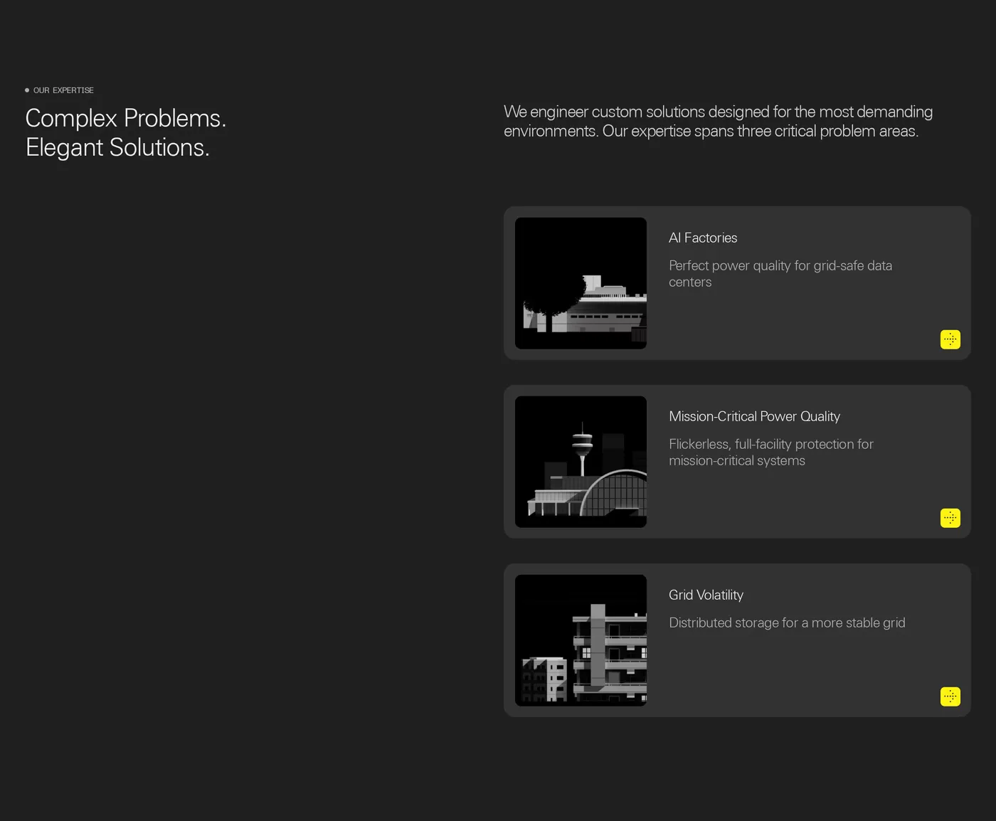 ON.energy — screenshot of the services section