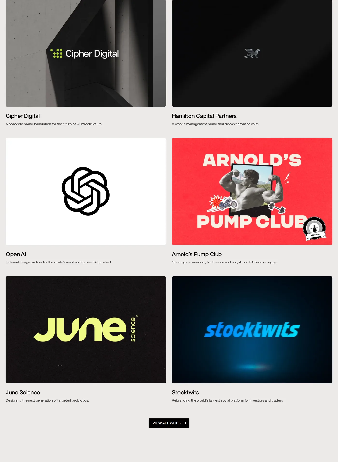 ONBOX — screenshot of the portfolio section