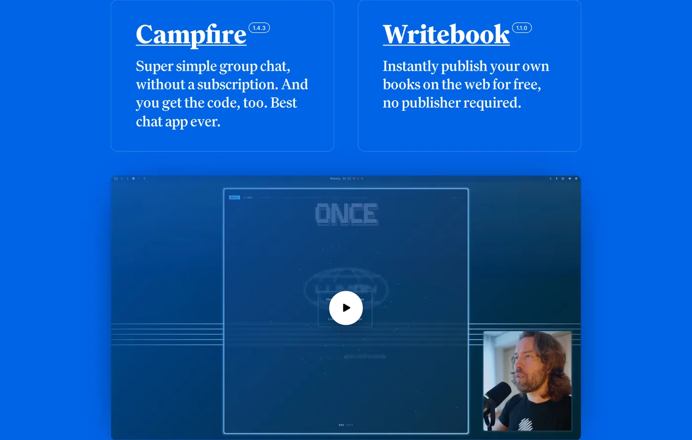 ONCE — screenshot of the features section