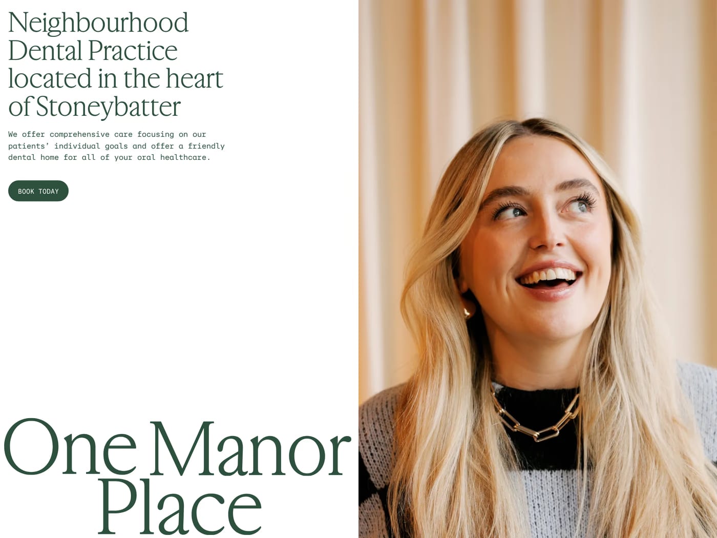 One Manor Place — screenshot of the hero section