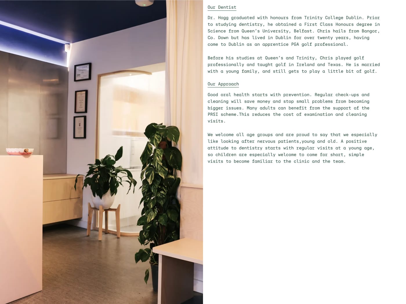 One Manor Place — screenshot of the about section