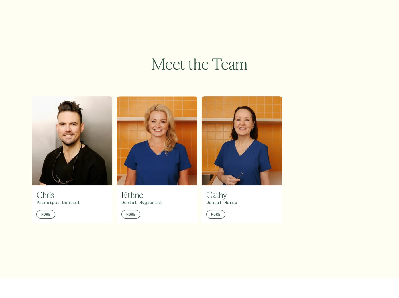 One Manor Place — screenshot of the team section