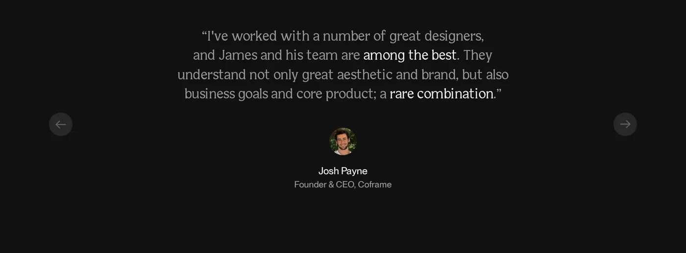 Our Life's Work ® — screenshot of the testimonials section