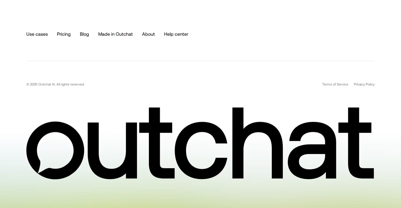 Outchat Footer section
