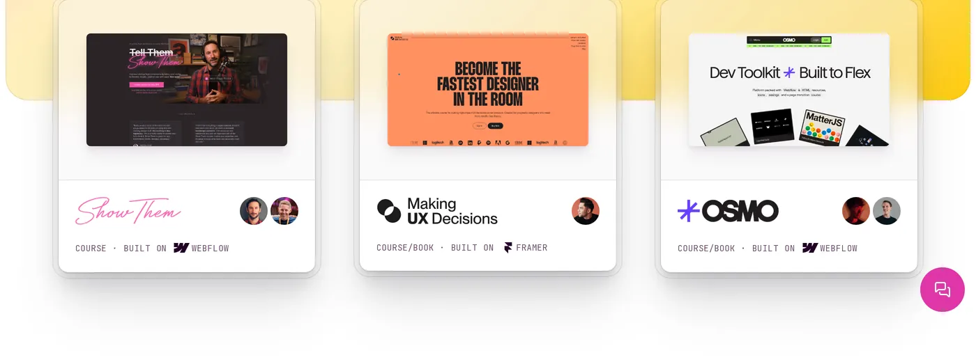 Outseta — screenshot of the portfolio section
