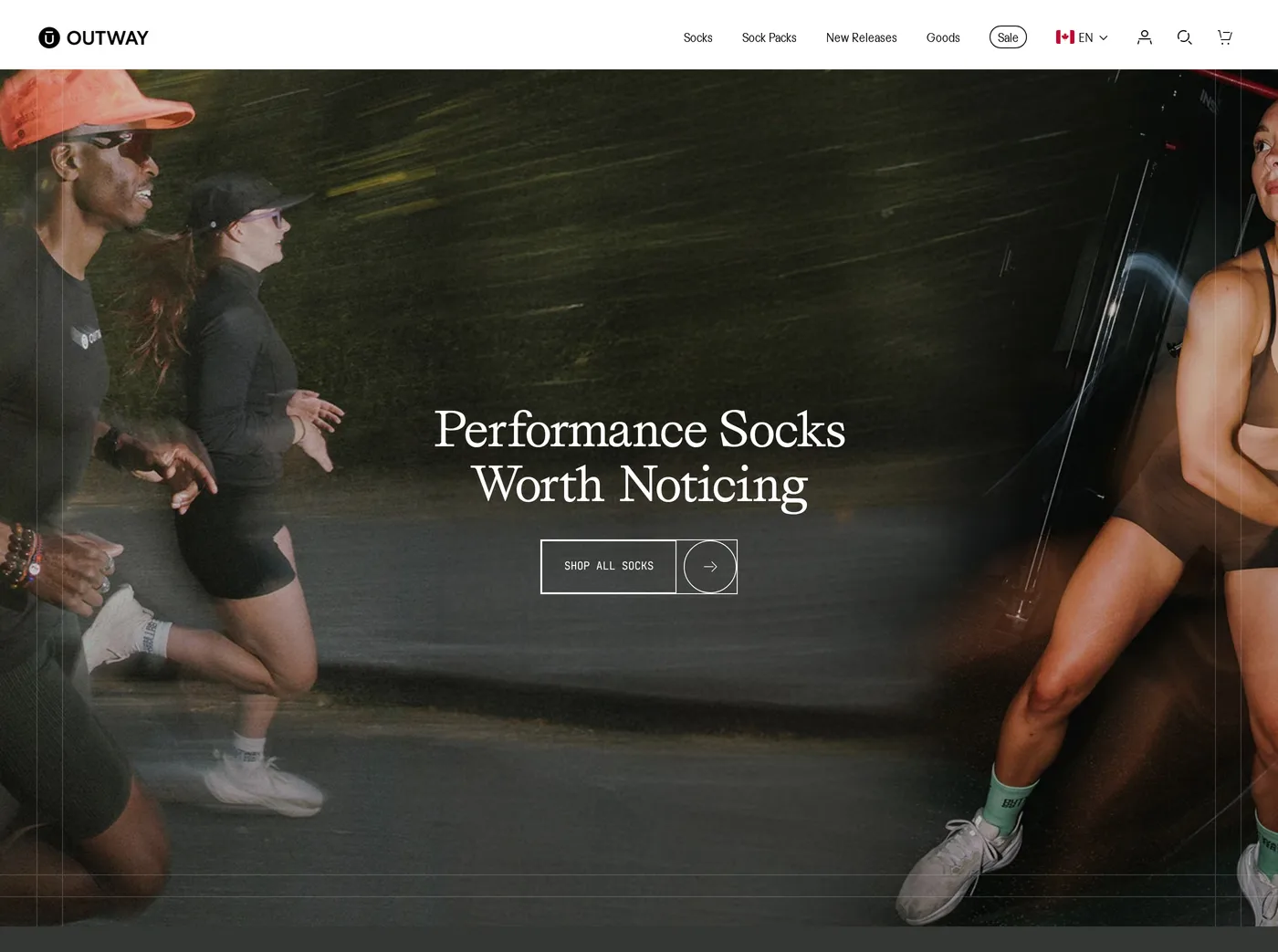 Outway — screenshot of the hero section