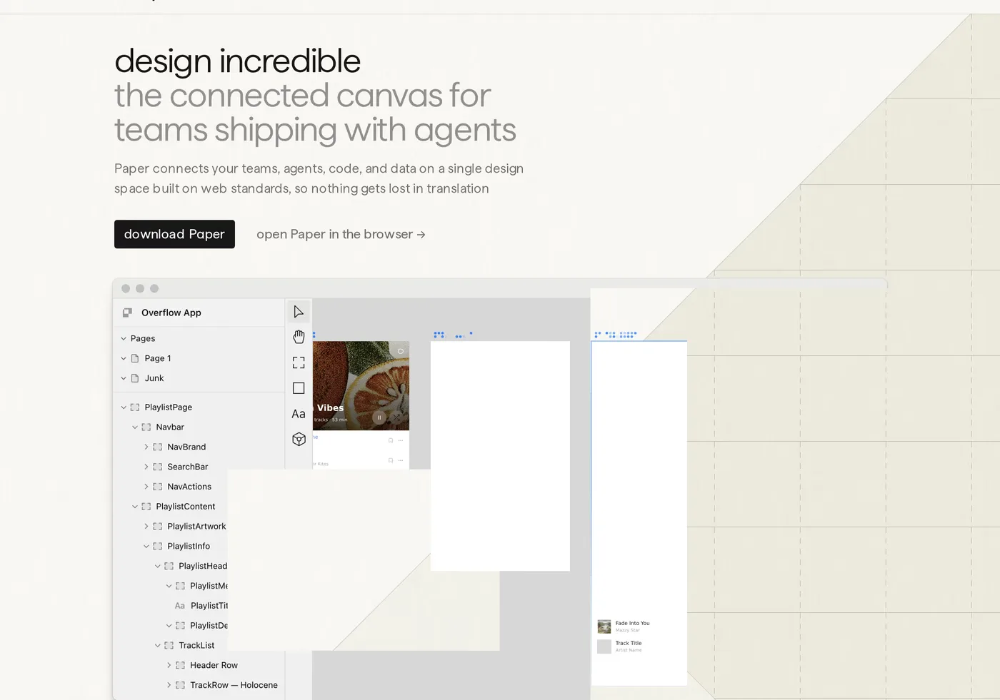 Paper — screenshot of the hero section