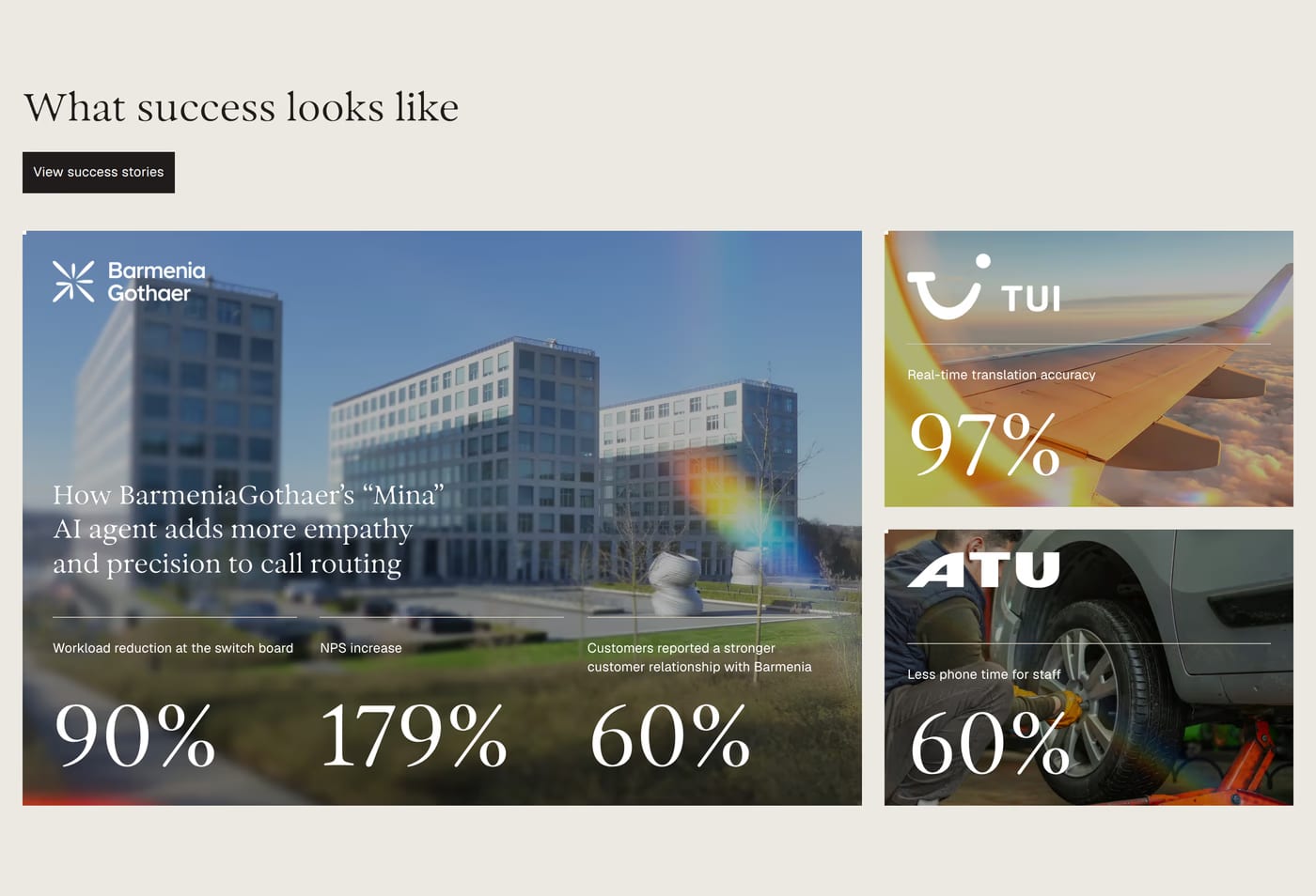 Parloa — screenshot of the portfolio section