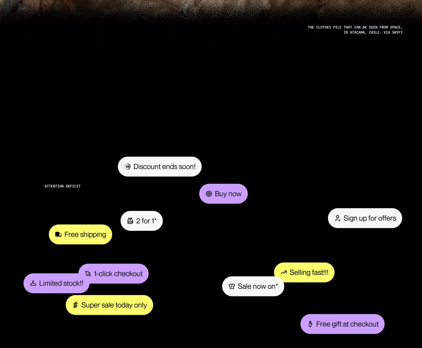 Pattern Breaking — screenshot of the features section