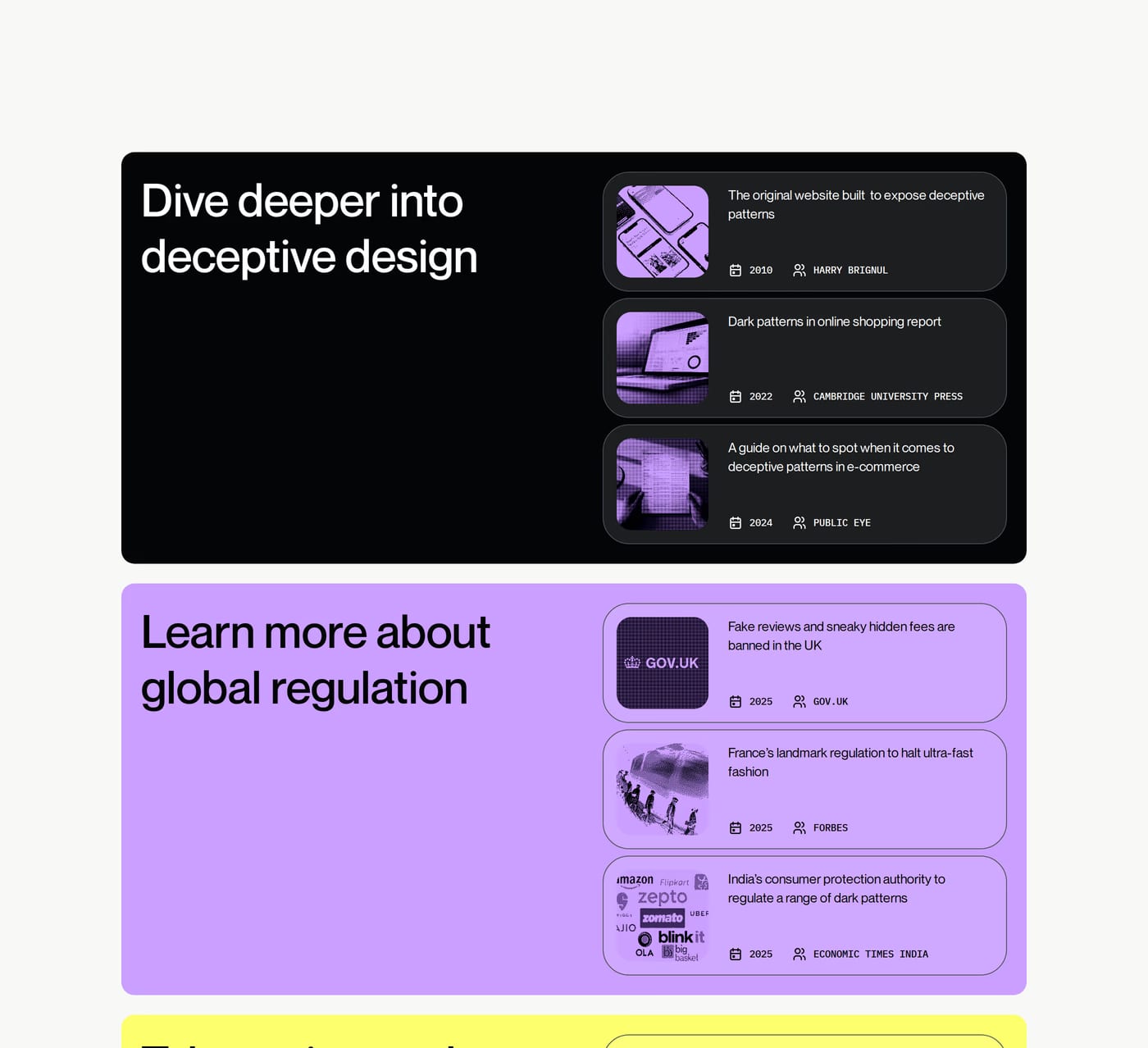 Pattern Breaking — screenshot of the blog section