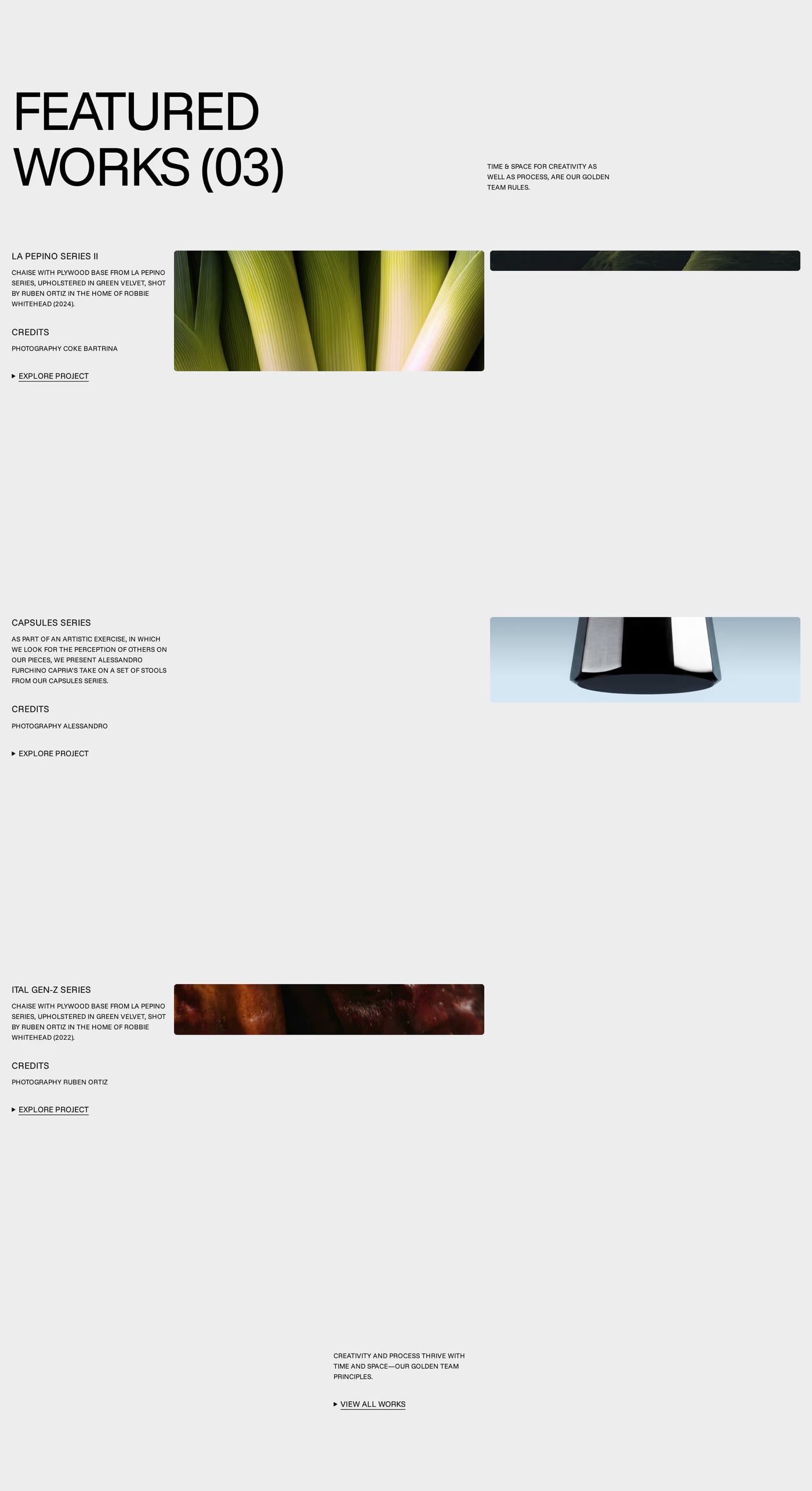 Peter Kenworth — screenshot of the portfolio section