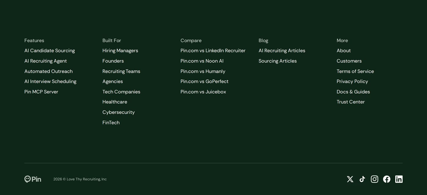 Pin — screenshot of the footer section