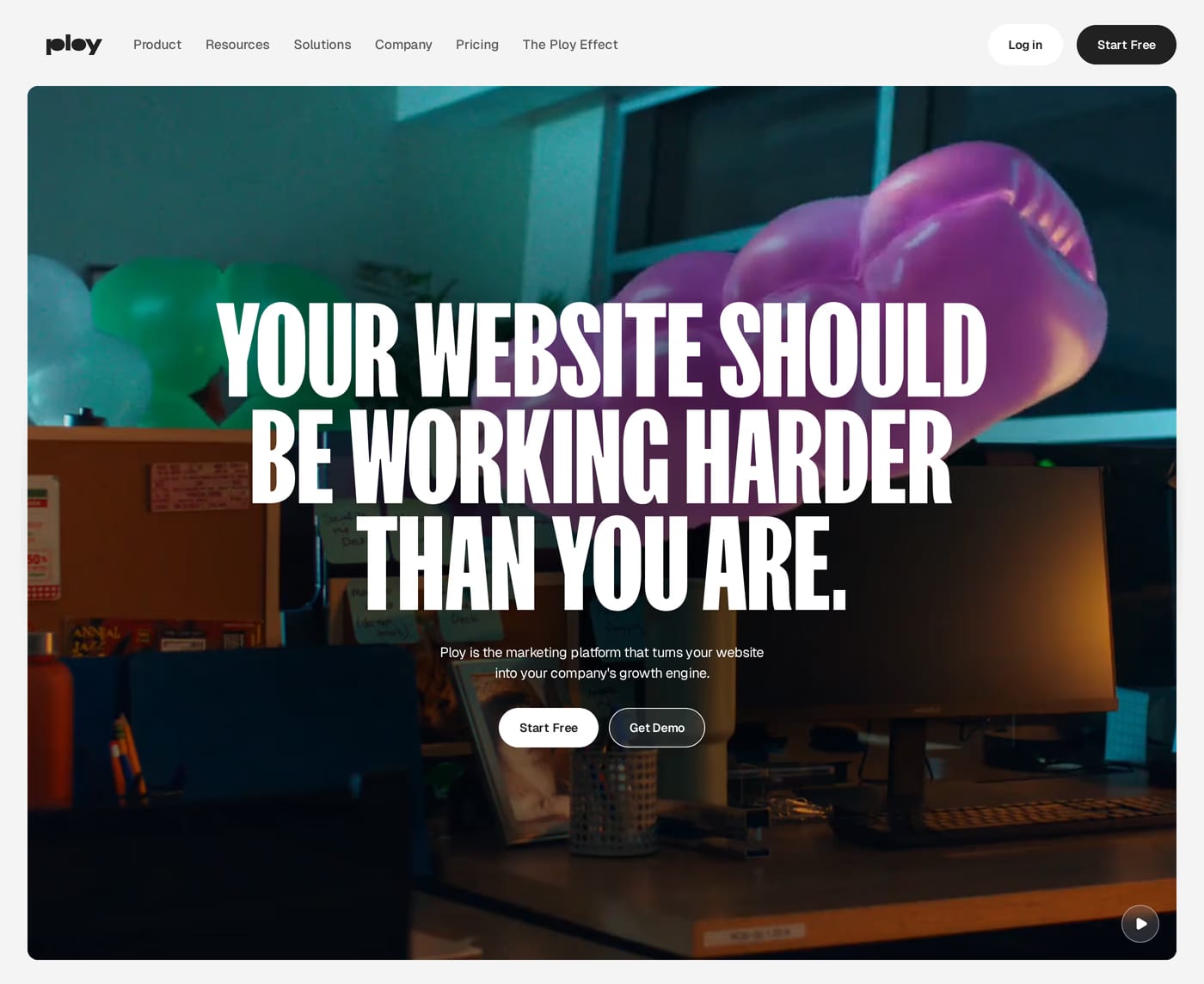 Ploy — screenshot of the hero section