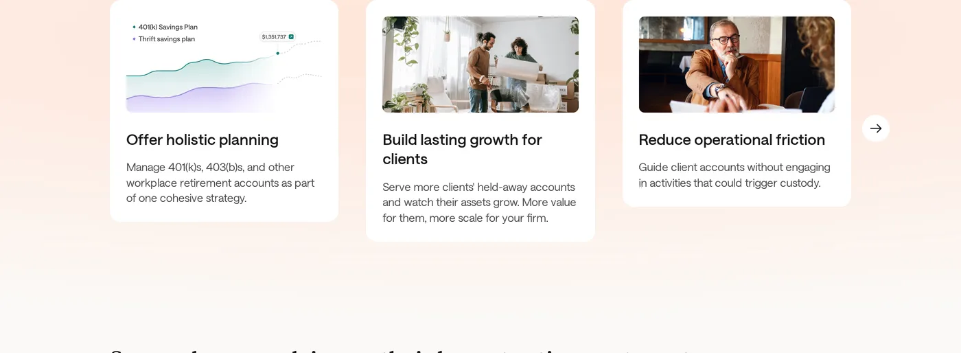 Pontera — screenshot of the features section