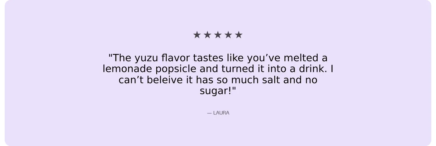 Potion — screenshot of the testimonials section