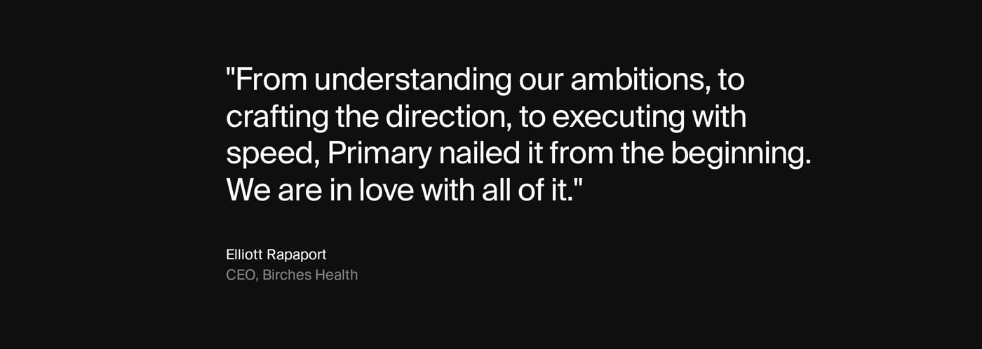 Primary Studio — screenshot of the testimonials section