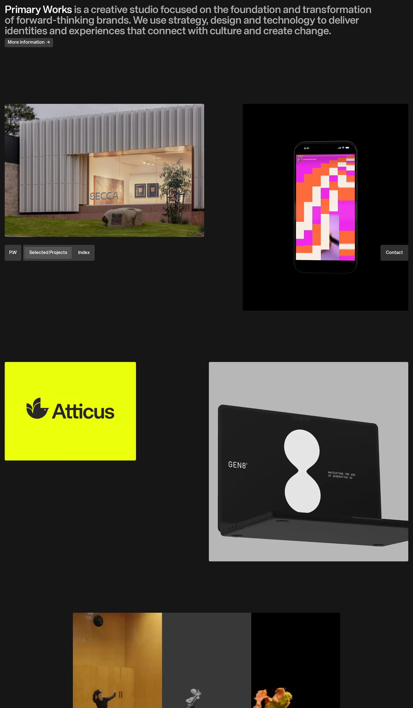 Primary Works — screenshot of the portfolio section