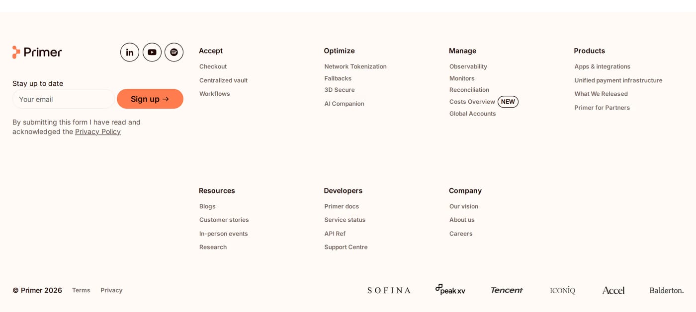 Primer — screenshot of the footer section