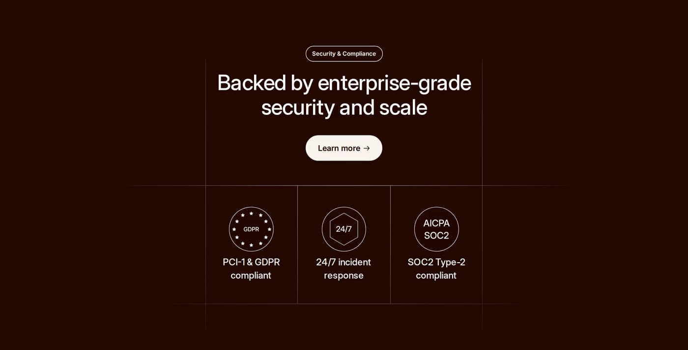 Primer — screenshot of the features section