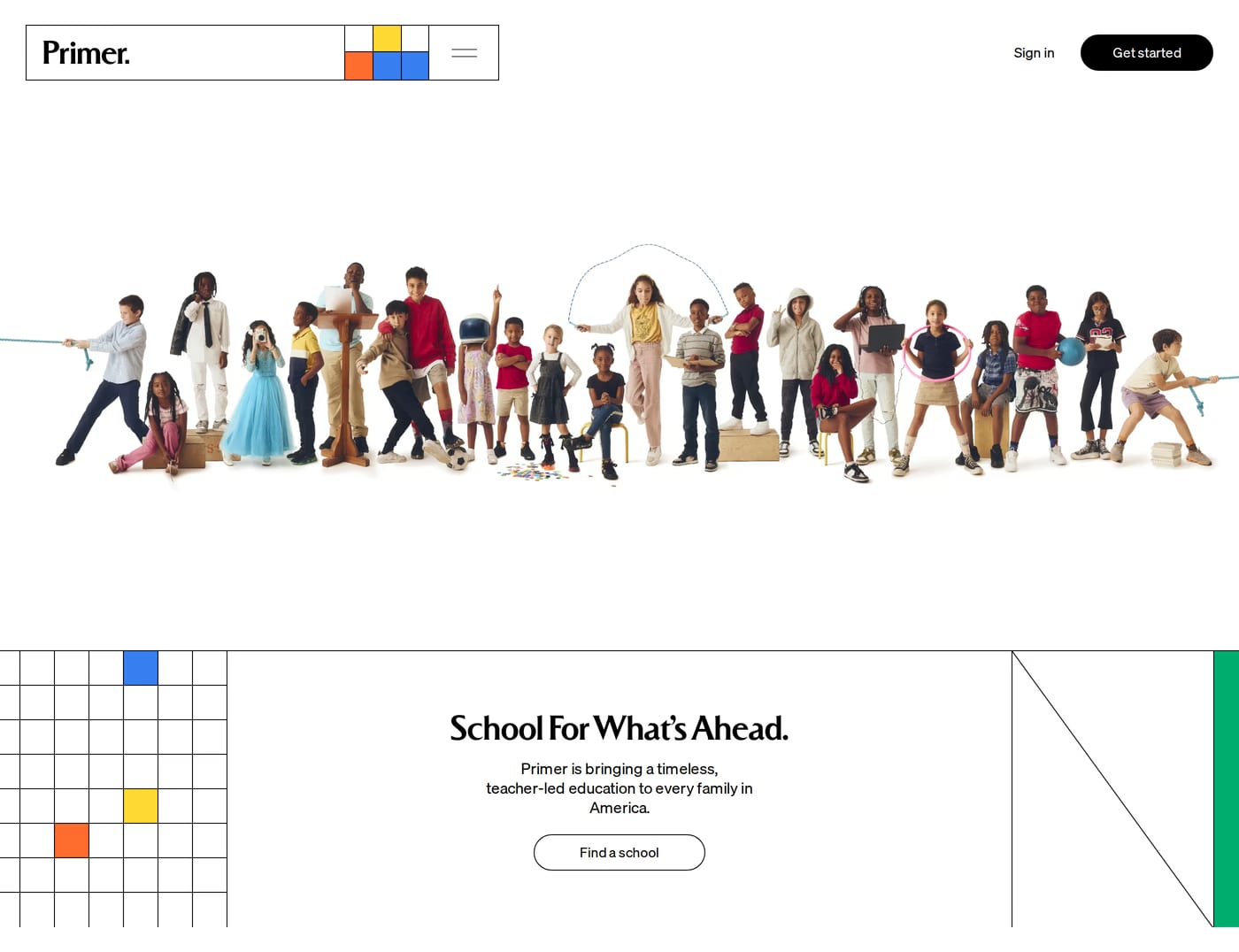 Primer — screenshot of the hero section