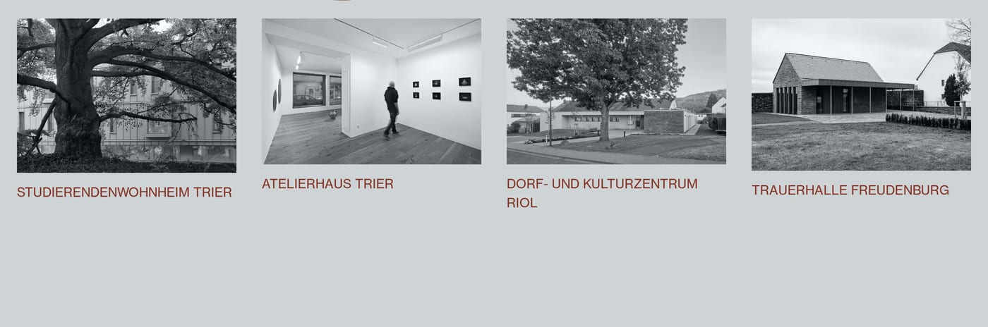 PUR+ Architekten — screenshot of the portfolio section