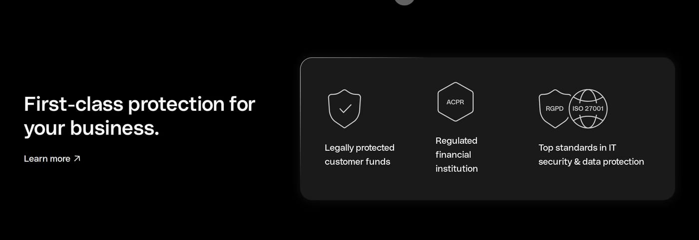 Qonto — screenshot of the call to action section