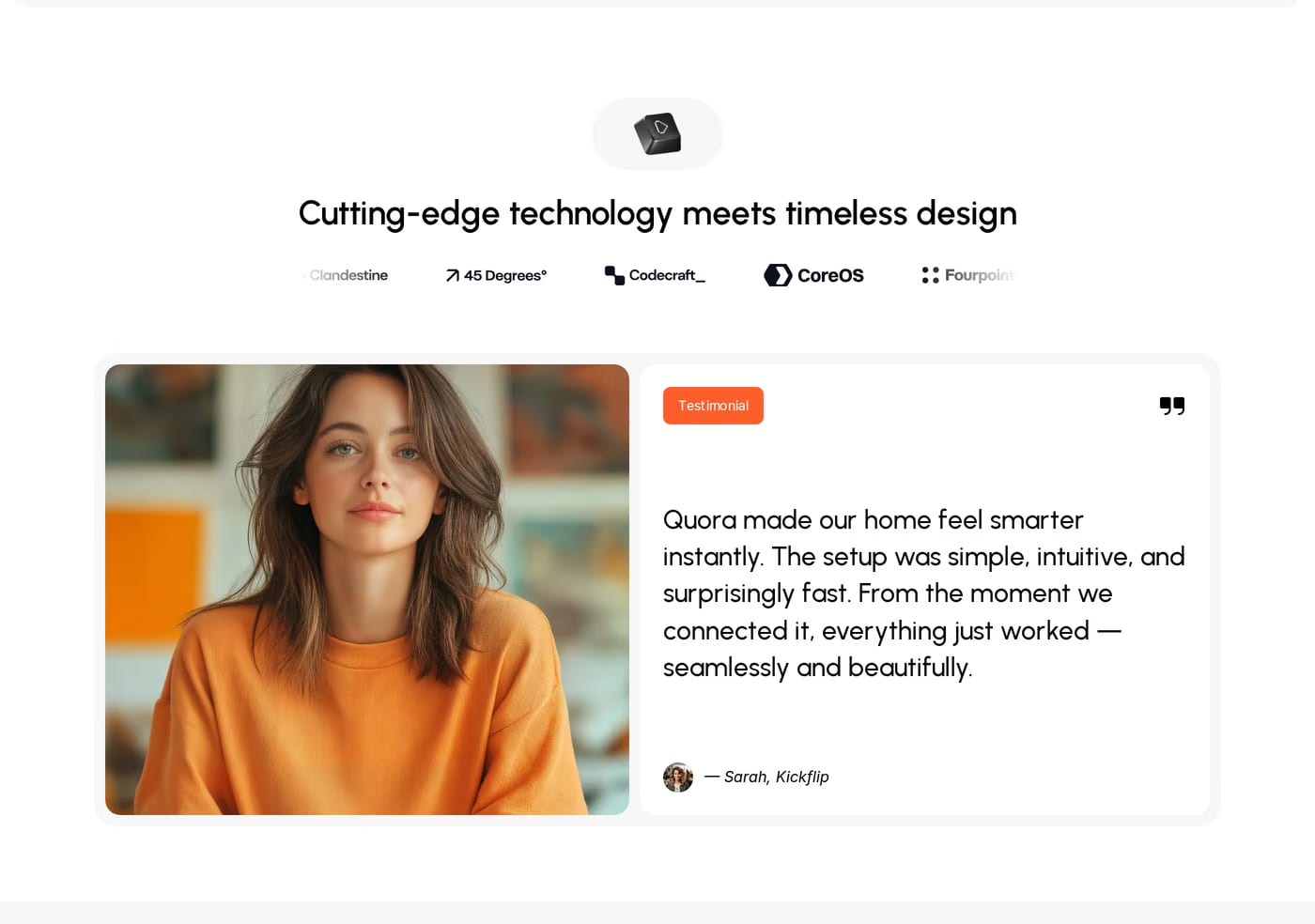 Quora — screenshot of the testimonials section