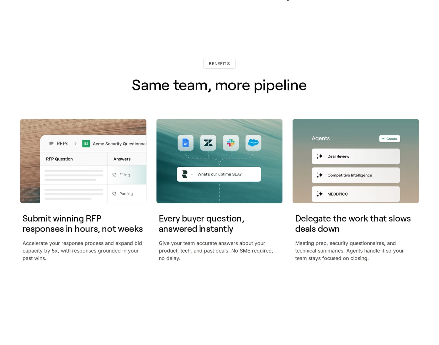 Realm — screenshot of the features section