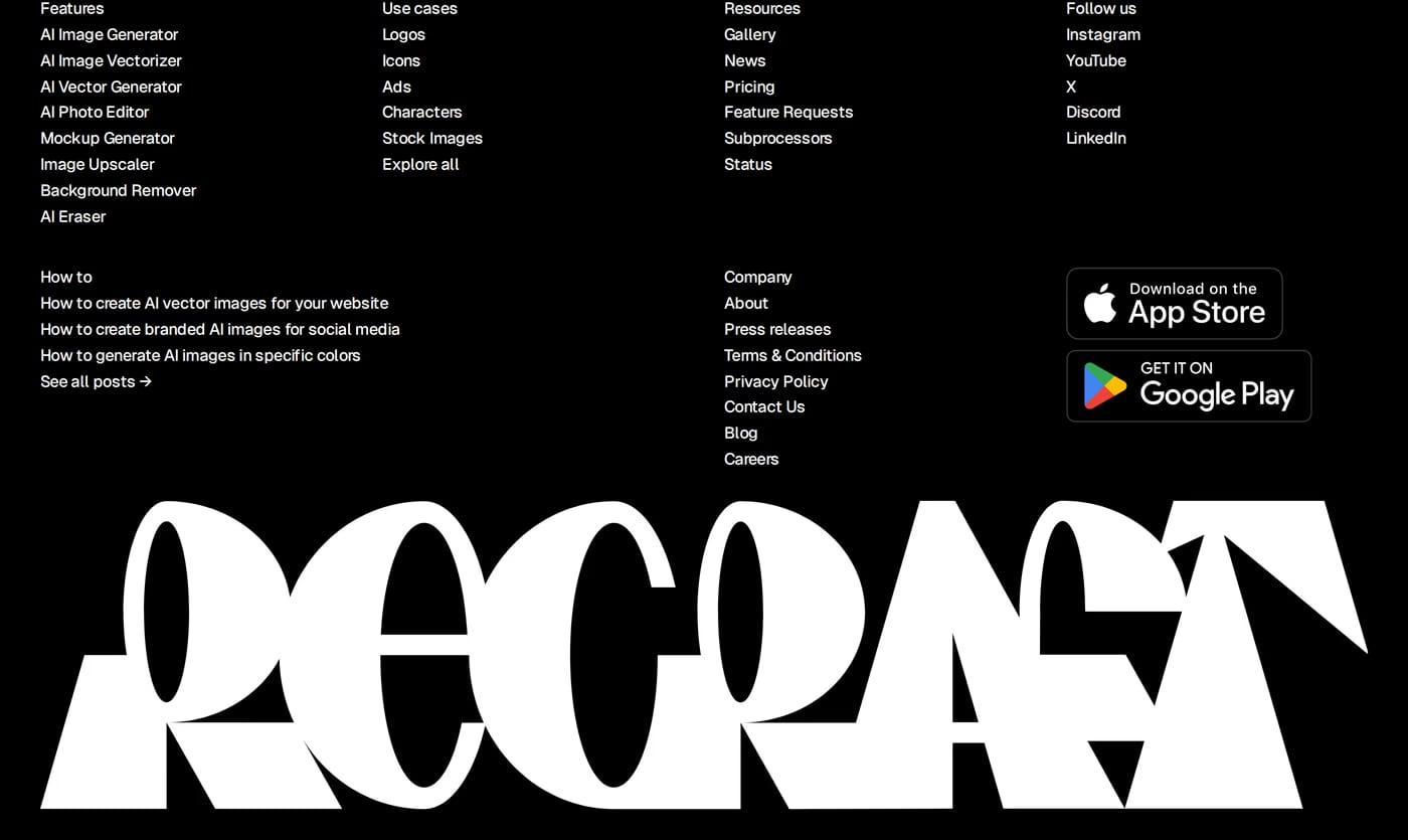 Recraft Footer section