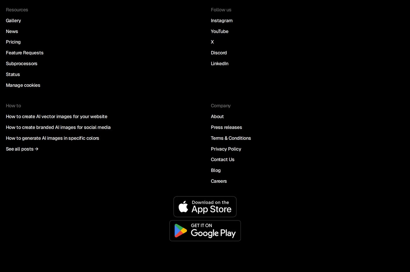 Recraft Footer section