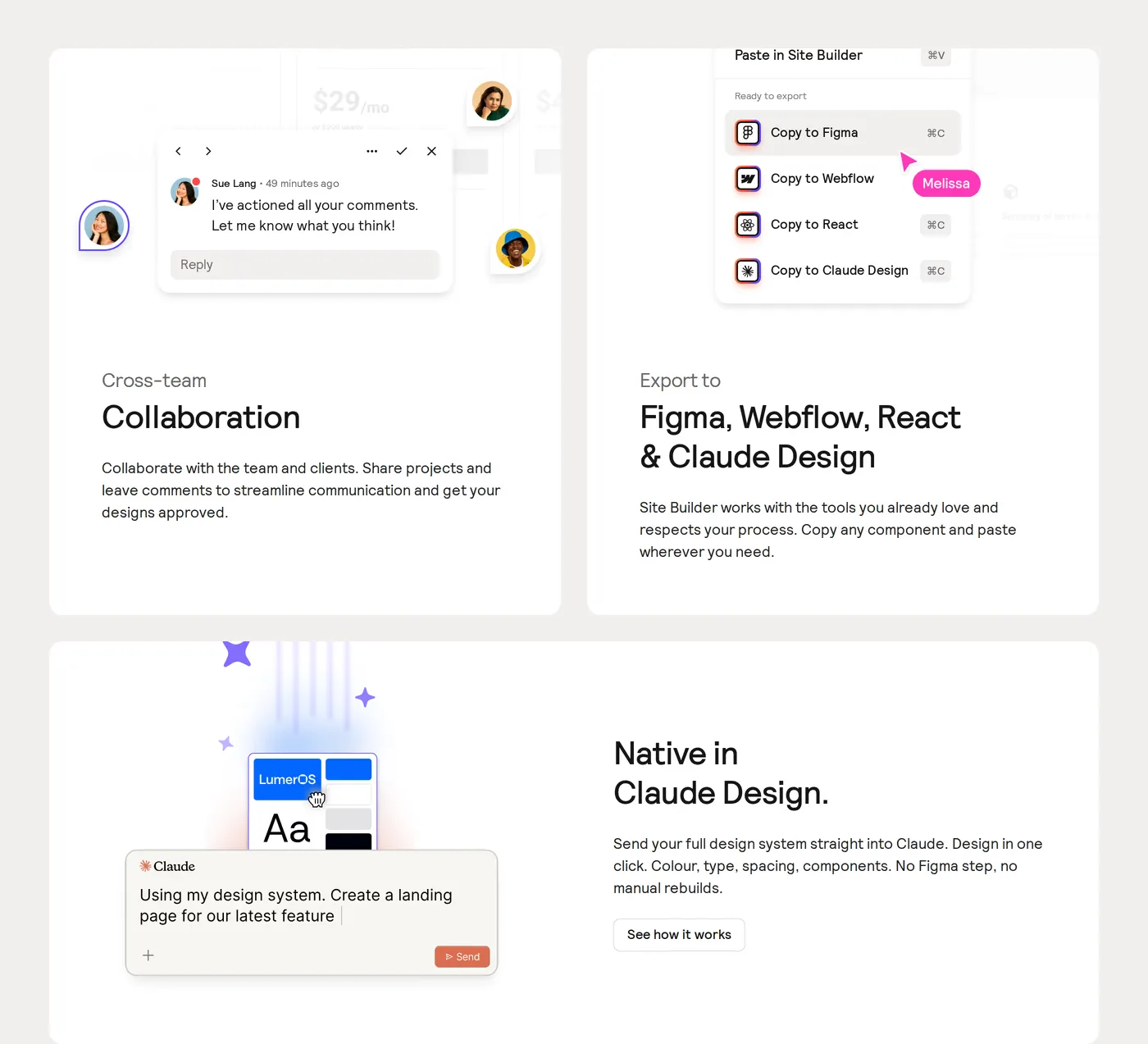 Relume — screenshot of the features section