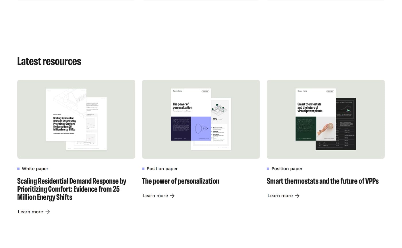 Renew Home — screenshot of the blog section