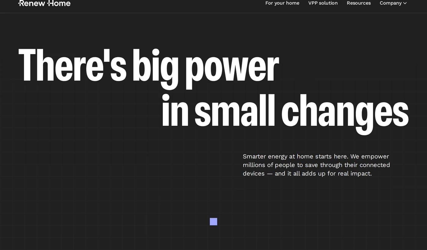 Renew Home — screenshot of the hero section