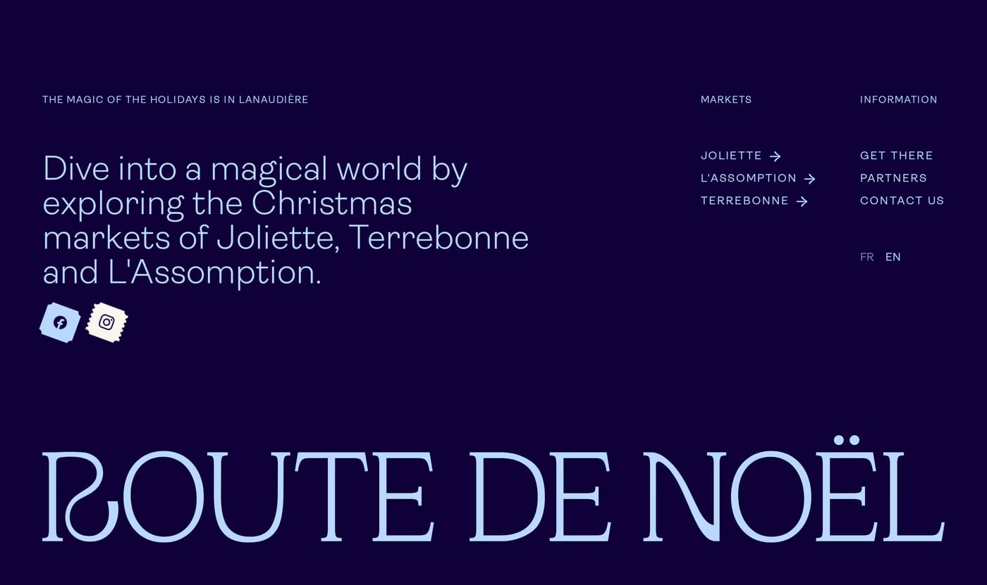Route de Noël Hero section