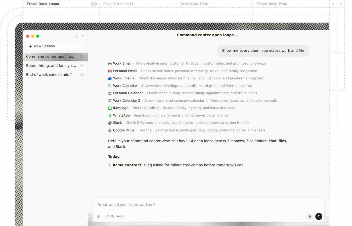 Runner — screenshot of the features section